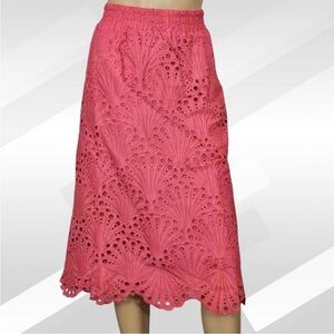 NWT Andie THE MONA EYELET SKIRT Coquette ROSETTE PINK Feminine GIRLHOODCORE